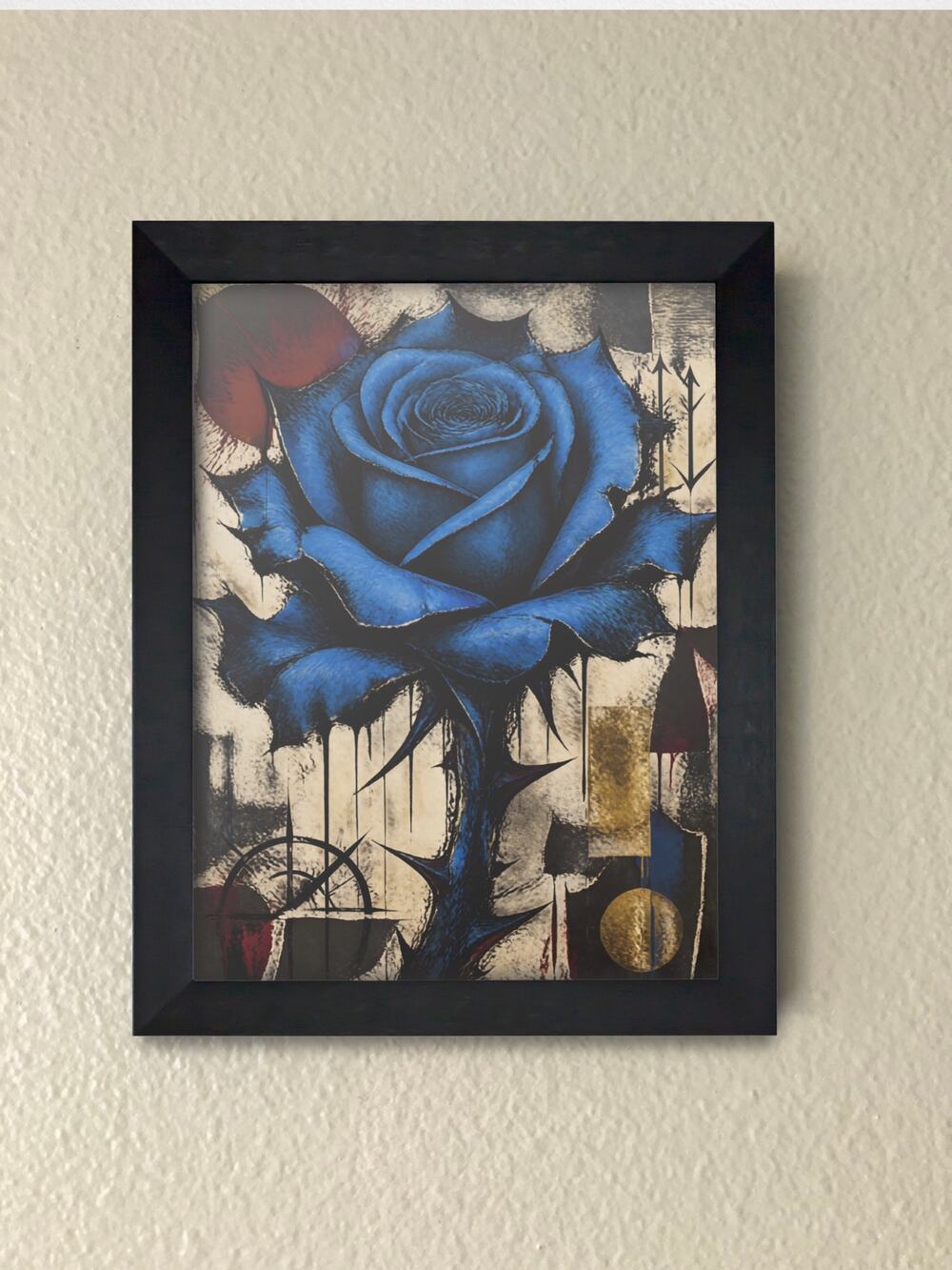 Blue Rose Framed Wall Art